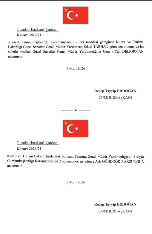 Cumhurbaşkanı Recep Tayyip Erdoğan İmzaladı! Atama Kararları Resmi Gazete'de